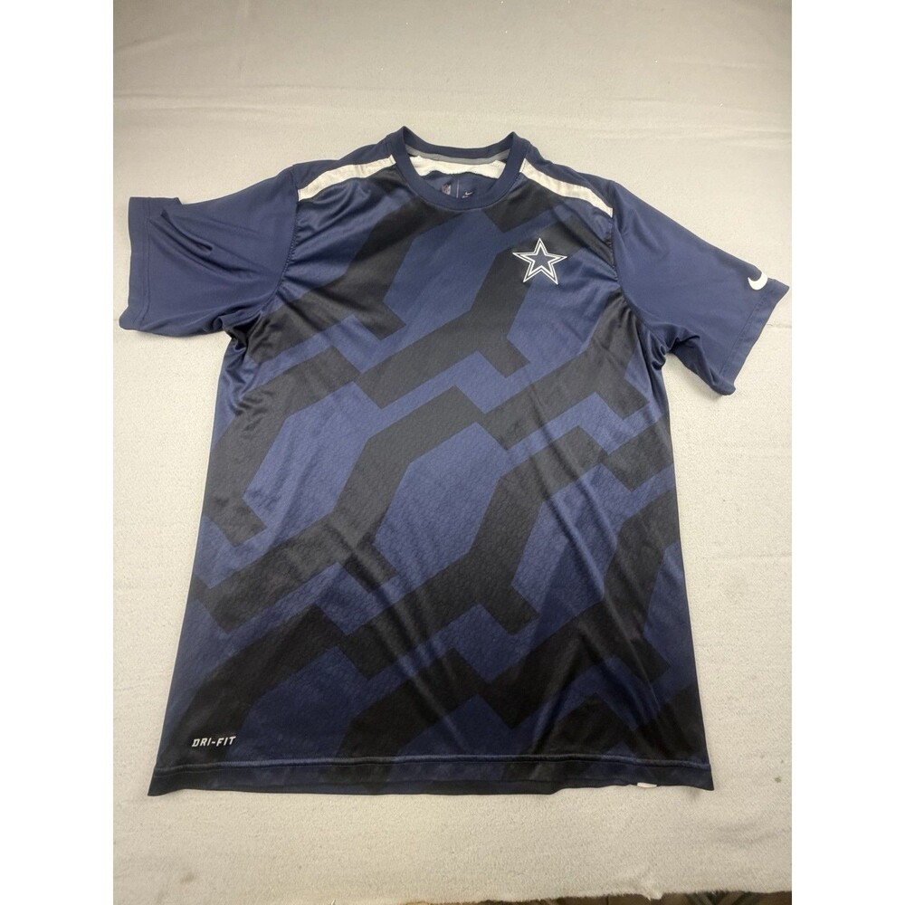 Nike Dri-FIT Dallas Cowboys Geometric Athletic Fit Crew Tee L Blue Dry Fit L